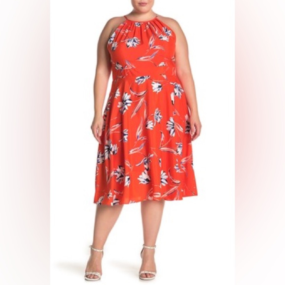 Eliza J halter floral midi dress size 20w